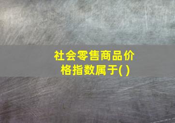 社会零售商品价格指数属于( )